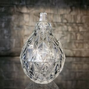 Cut Glass Pear-Shaped Two Piece Trinket Box